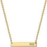 Chi Omega Horizontal Sorority Bar Necklace Greek Sorority Letters with Adjustable Chain, Sorority Jewelry Necklace, Sorority Gift Idea, Sorority Little Big Gift Idea